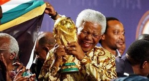 Mandela with the World Cup